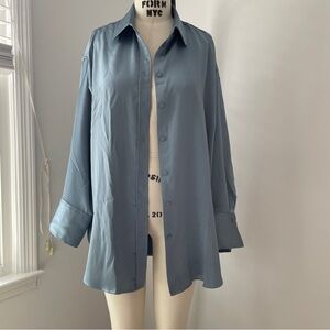 Sz S, H&M Oversized Satin shirt